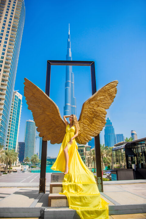 FLYING DRESS PHOTOSHOOT IN DUBAI
